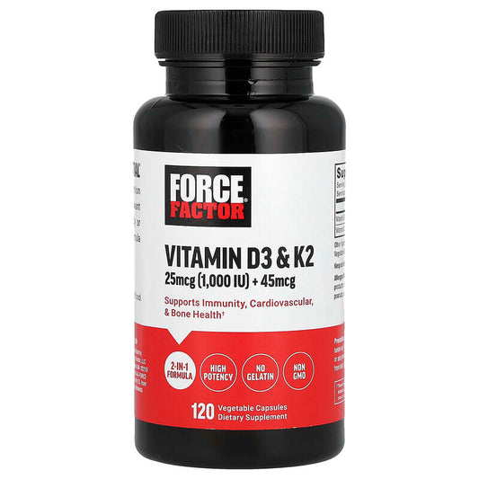 Force Factor, Vitamin D3 & K2 , 120 Vegetable Capsules - Medaid International