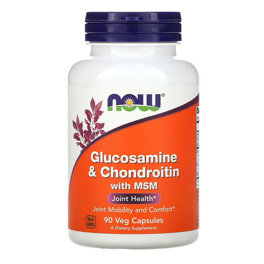 NOW Foods, Glucosamine & Chondroitin with MSM, 90 Capsules - Medaid International
