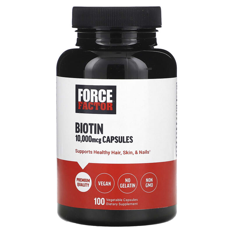 Force Factor, Biotin, 10,000 mcg, 100 Vegetable Capsules - Medaid International