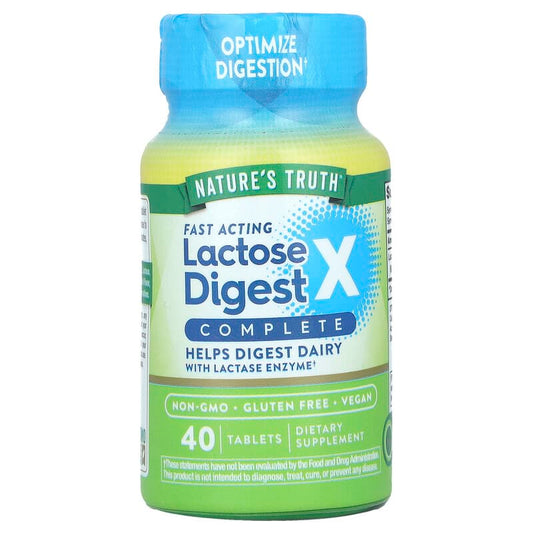 Nature's Truth, Fast Acting Lactose Digest X Complete, 90 mg, 40 Tablets - Medaid International