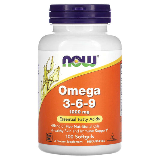 NOW Foods, Omega 3-6-9, 1,000 mg, 100 Softgel - Medaid International