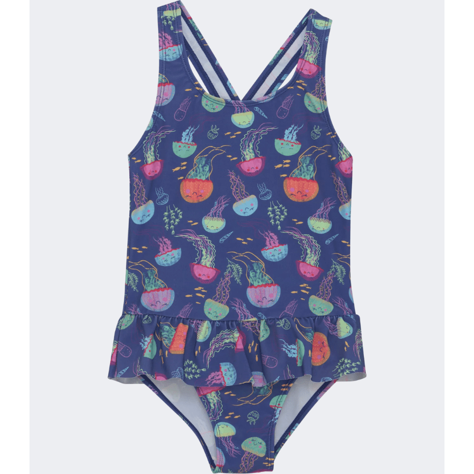 Color Kids Swimsuit Girls Beach Monokini Dark Navy - Medaid International