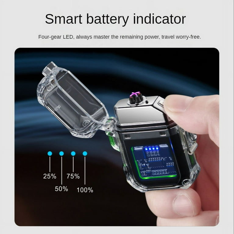 Waterproof Electric Torch Transparent Lighter, Windproof Plasma Lighter, USB Rechargeable, Outdoor Camping Gift, Dual ARC - Medaid International