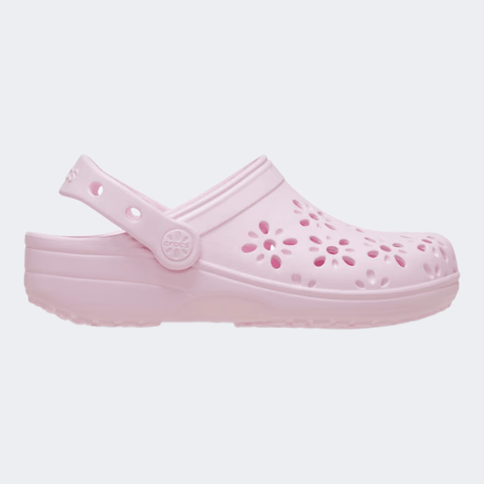 Crocs Classic Floral Cut Out Clog Kids Lifestyle Pink Milk - Medaid International