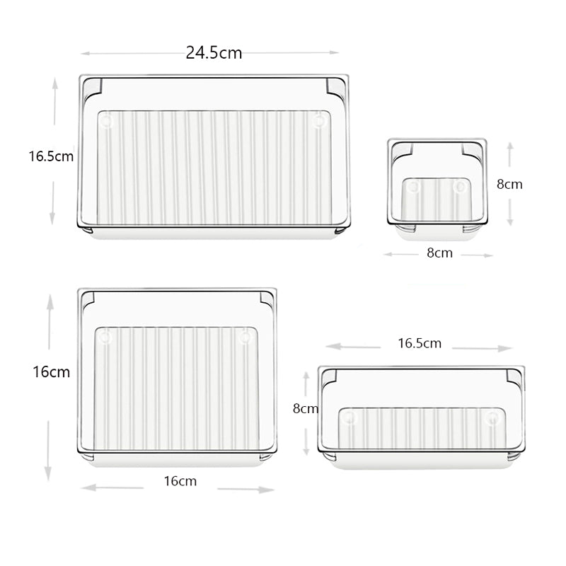 9 Pieces Clear Acrylic Drawer Organizer Trays 4 Sizes Drawers Storage Boxes for Kitchen Bathroom Office Makeup - Medaid - Lebanon