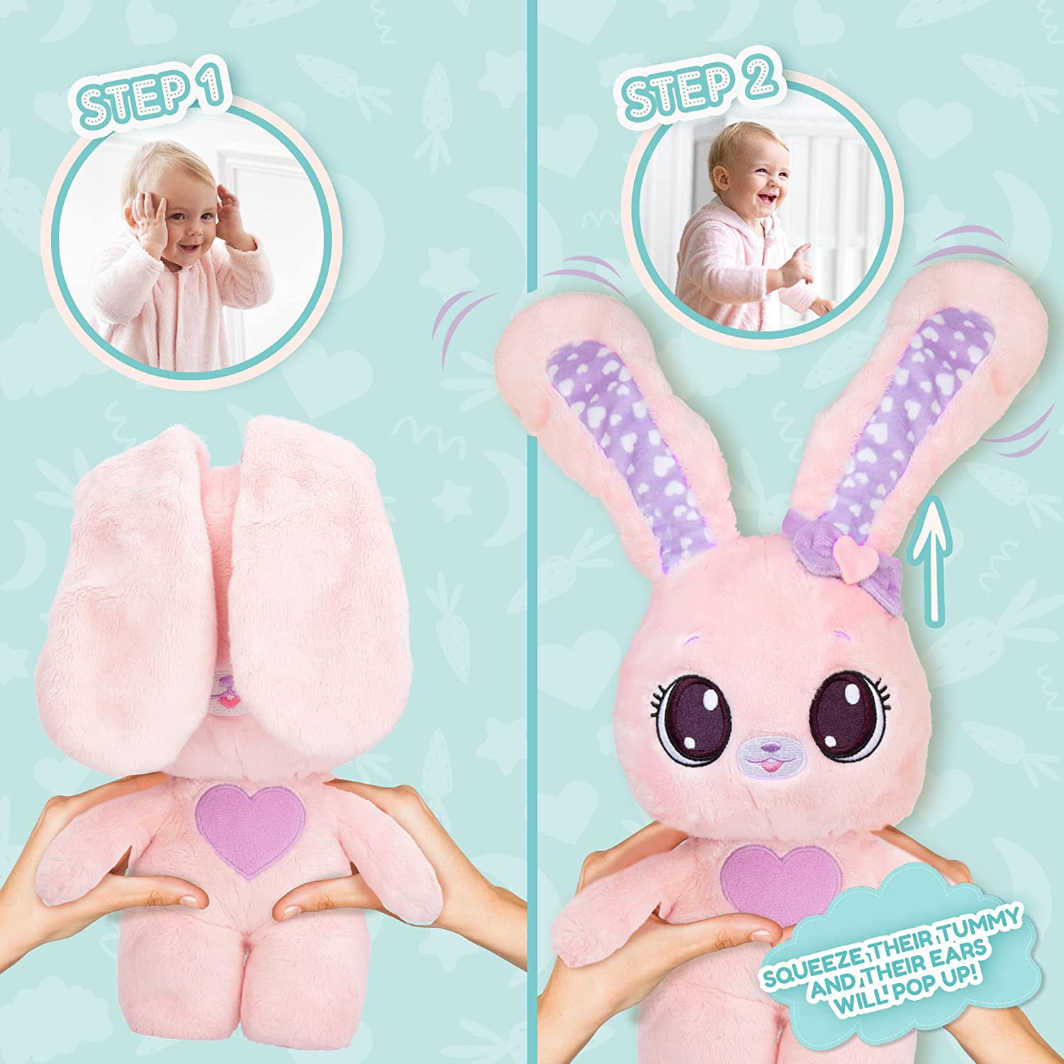 PEEKAPETS BUNNY Plush  PINK VIOLET by Toypro - Medaid International