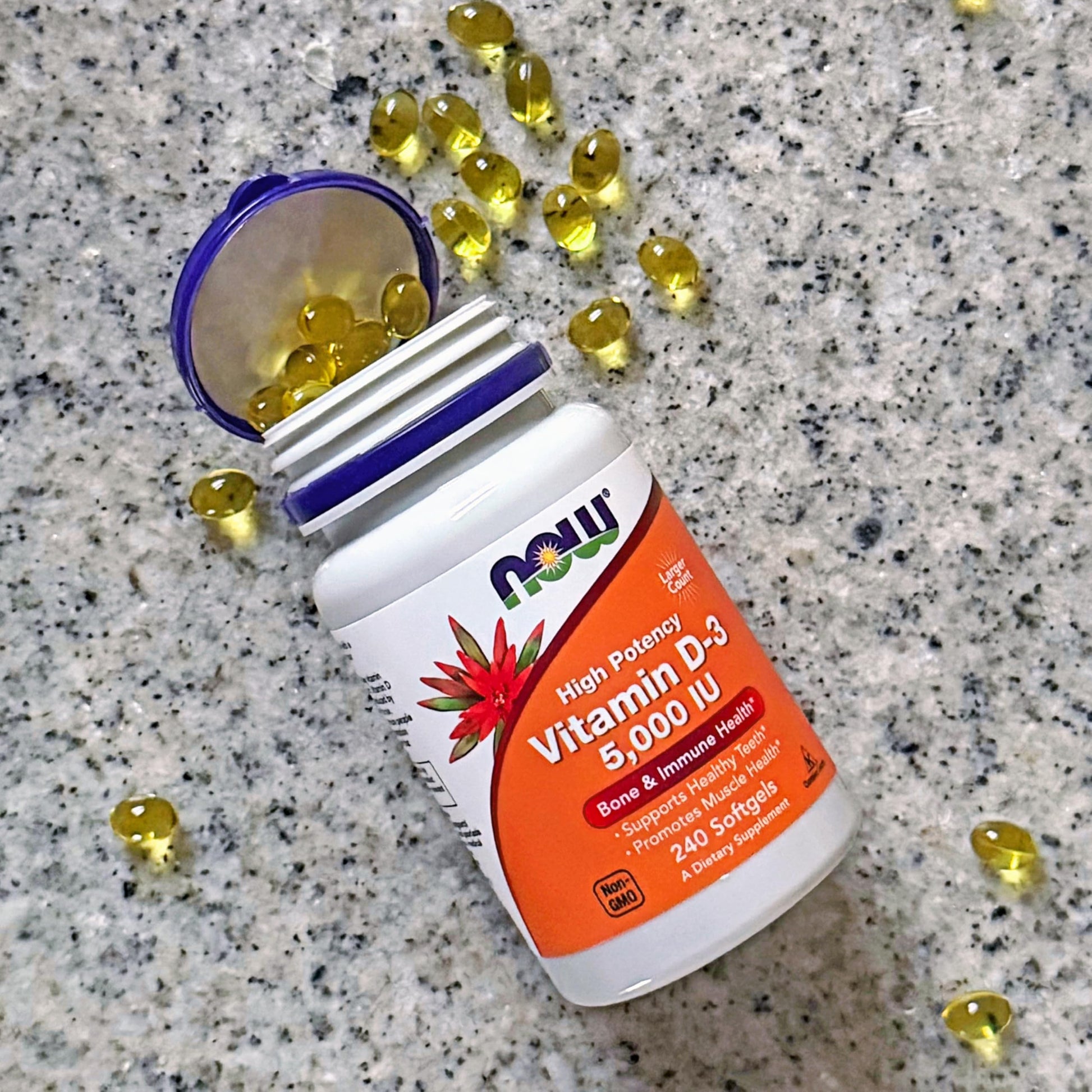 NOW Foods Supplements, Vitamin D-3 5,000 IU, High Potency, Structural Support*, 240 Softgels - Medaid International