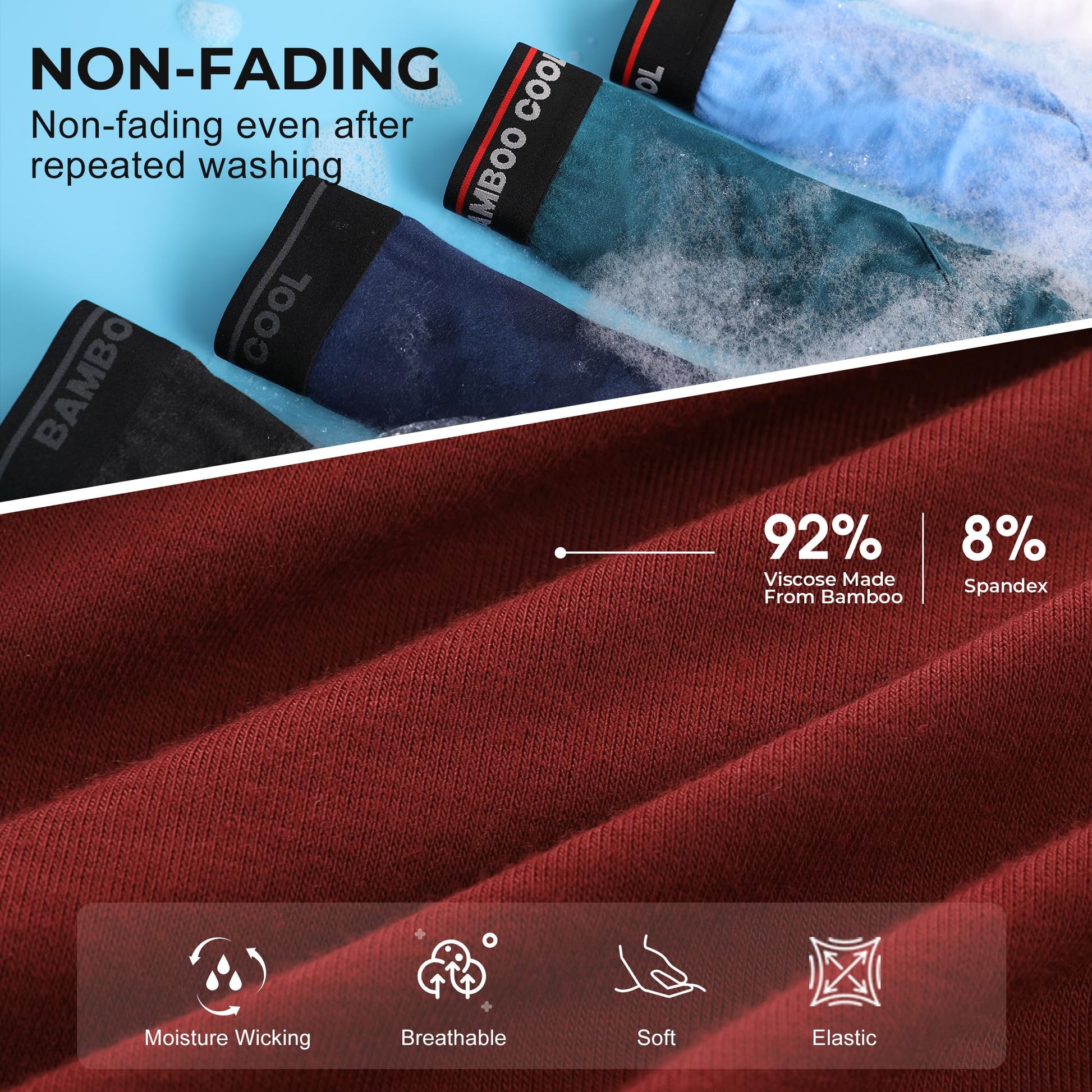 BAMBOO COOL Mens Breathable Soft Underwear Open-fly Classic Briefs, Tag-free, 6 Pack - Medaid International