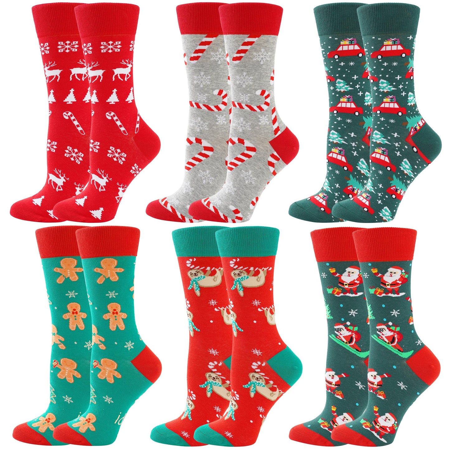 BONANGEL Christmas Socks Women, Funny Novelty Cute Xmas Holiday Crew Socks, Crazy Christmas Gifts for Women Girls - Medaid International