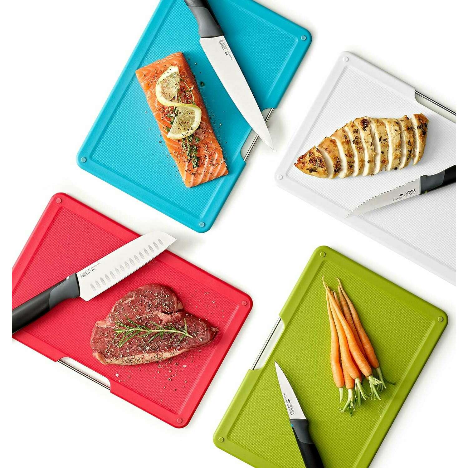 Folio Plus, 8-Piece Colour Coded Knife & Chopping Board Set - Medaid International