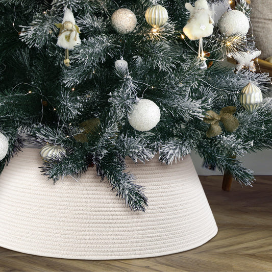 Beautiful Christmas Tree Collar - Modern 28" Cotton Rope Tree Ring - Easy to Set Up Christmas Skirt Enhances Your Holiday Home Decor - Medaid International