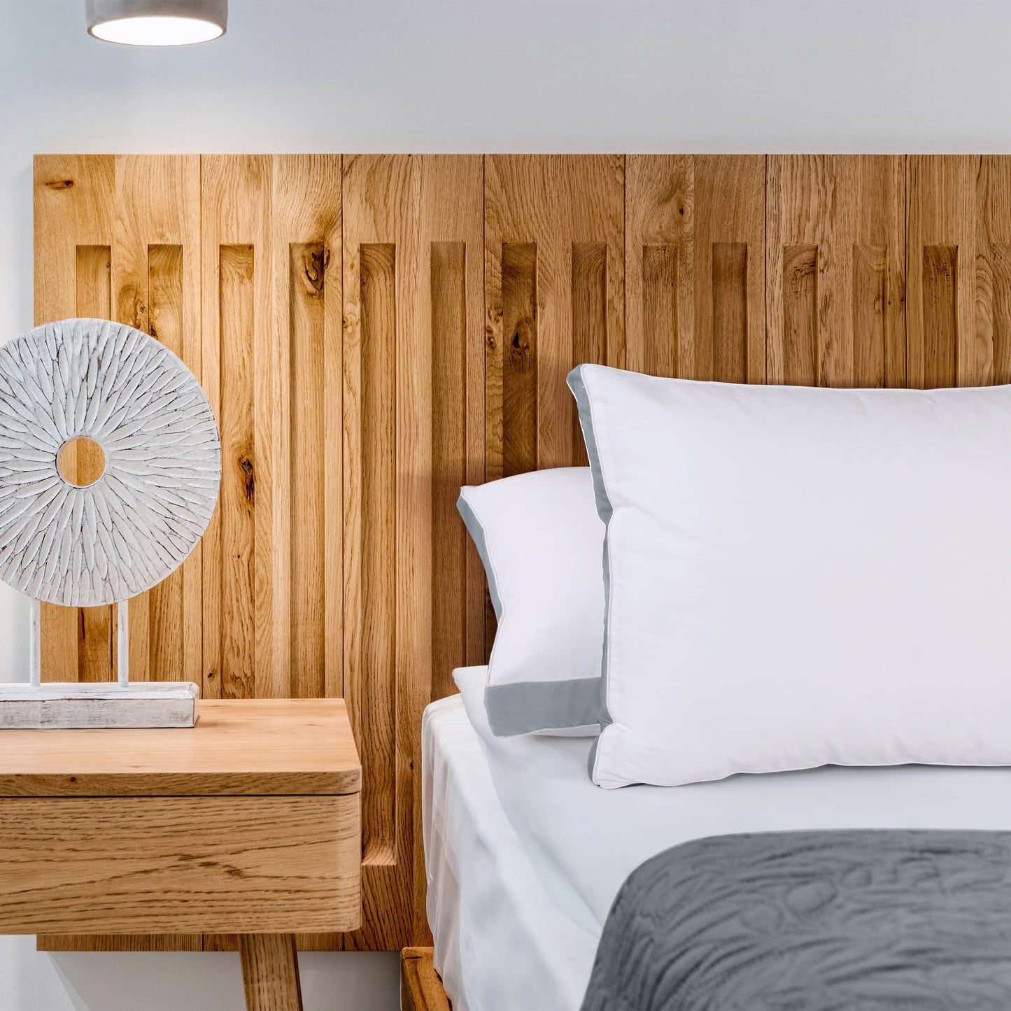 Utopia Bedding Bed Pillows for Sleeping Queen Size (Grey), Set of 2, Cooling Hotel Quality, Gusseted Pillow for Back, Stomach or Side Sleepers - Medaid International