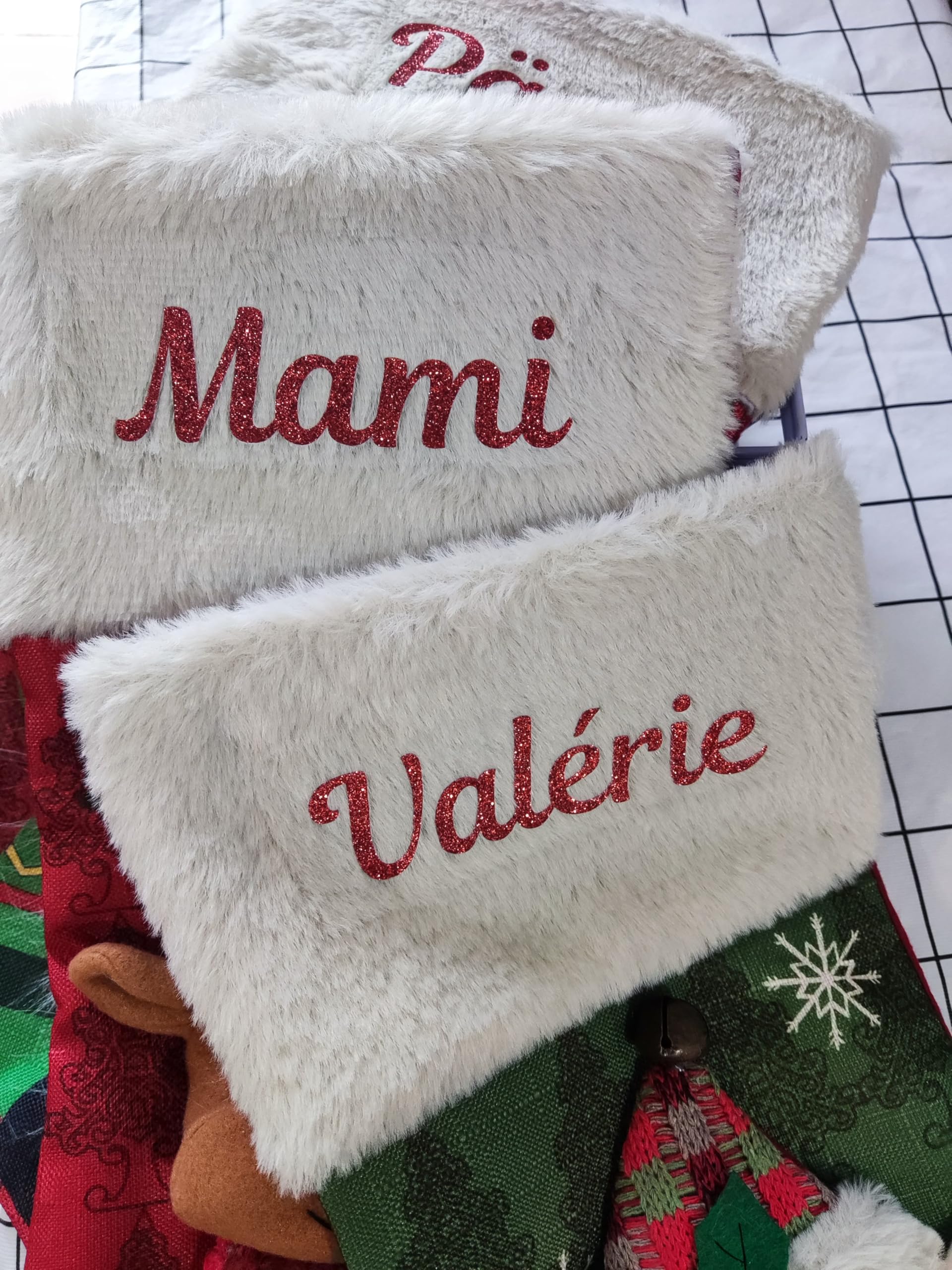 Personalised Christmas Stockings Custom Name Stockings 3D Fluff Christmas Socks - Medaid International