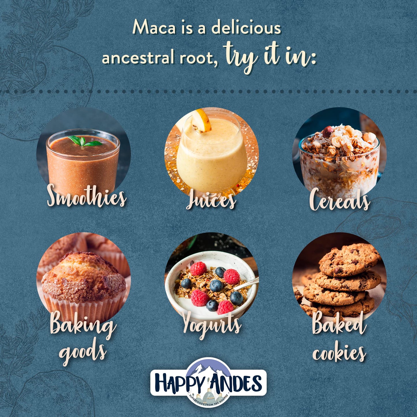 Happy Andes Organic Black Pure & Raw Maca Root Powder Non-GMO, USDA for Energy & Fitness, Performance & Mood for Men & Women, Gluten Free, Peruvian Superfood, Blue, 16 oz - Medaid International