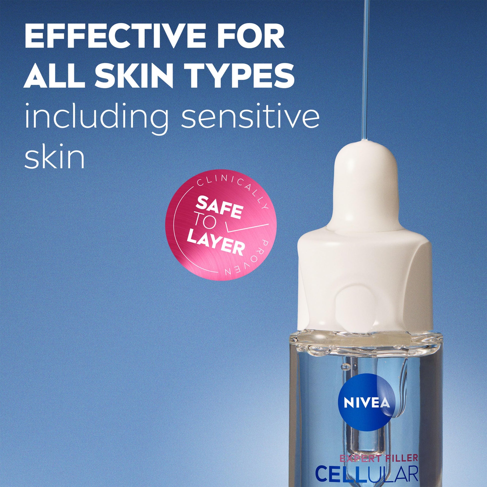 NIVEA Cellular Expert Filler Hyaluron Acid Replumping Serum (15ml), Anti-Ageing For Visibly Smoother, Hydrated, and Supple Skin, Dermatologically Approved Hyaluronic Acid Serum, Mini Size - Medaid International