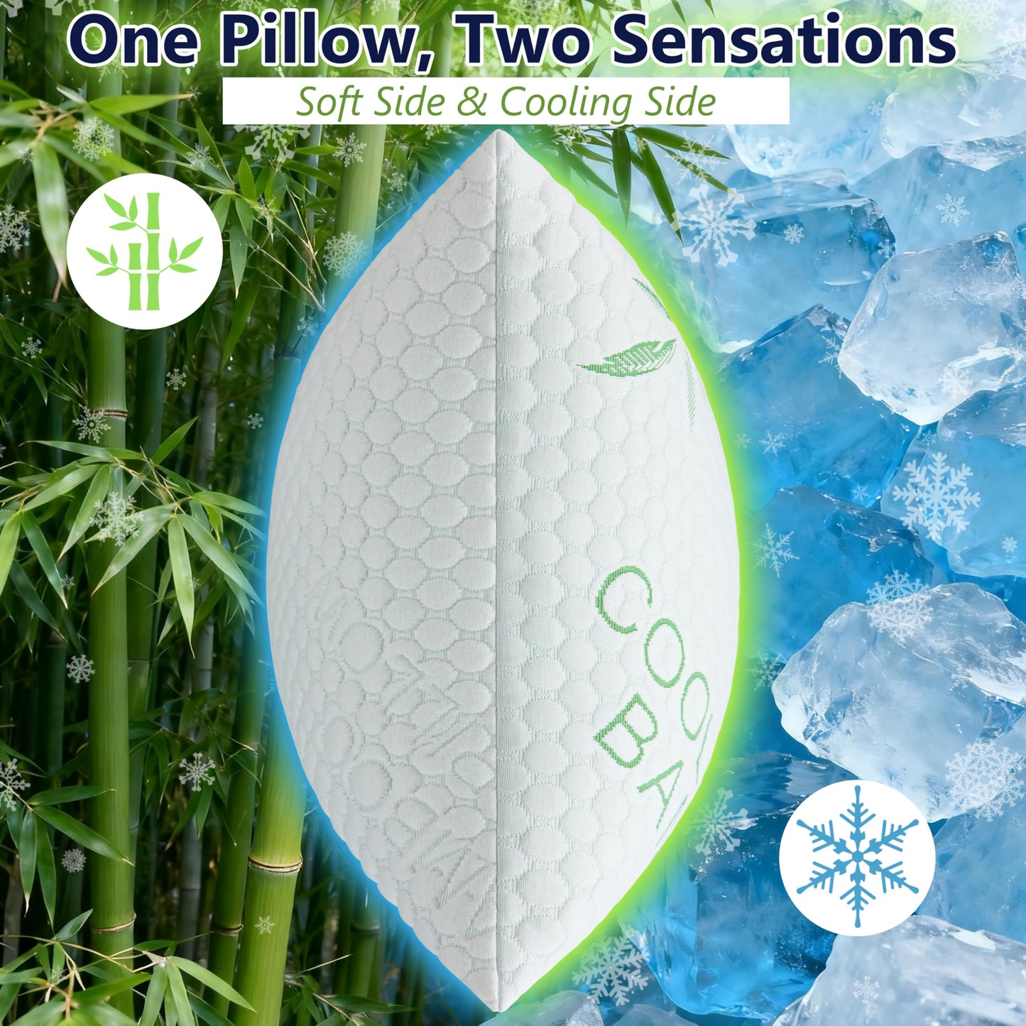 DGPEAR Cooling Pillows, Shredded Memory Foam Pillows Queen Size Set of 2 Adjustable Firm Bamboo Bed Pillows for Hot, Side, Back and Stomach Sleepers - Medaid International