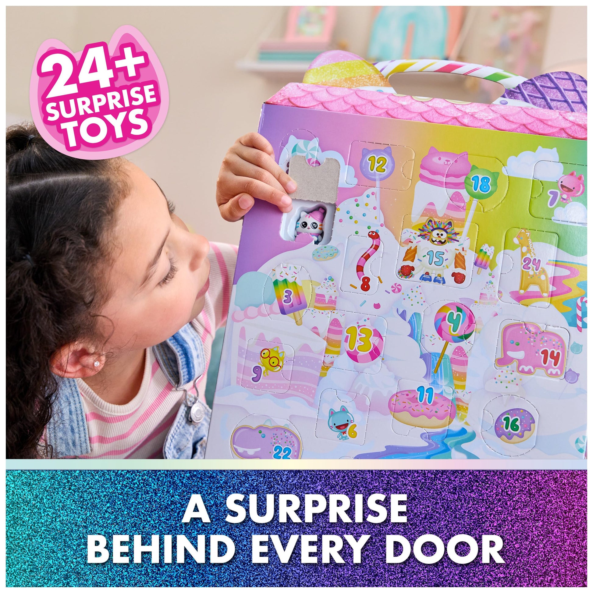 Gabby's Dollhouse: The Film Advent Calendar 2025 Cute Winter Surprise, 24 Surprise Toys with Gabby Figure, Cat Friends & Accessories, for Children from 3 Years - Medaid International