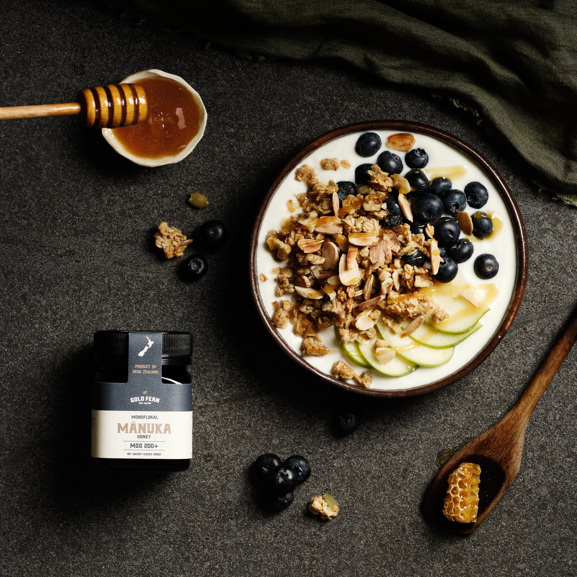 Gold Fern Honey - Raw New Zealand Manuka Honey | 8.8oz MGO 200+ | Pure, Natural, Unpasteurized, and Unfiltered Superfood Honey, Traceable from Hive to Hand. - Medaid International