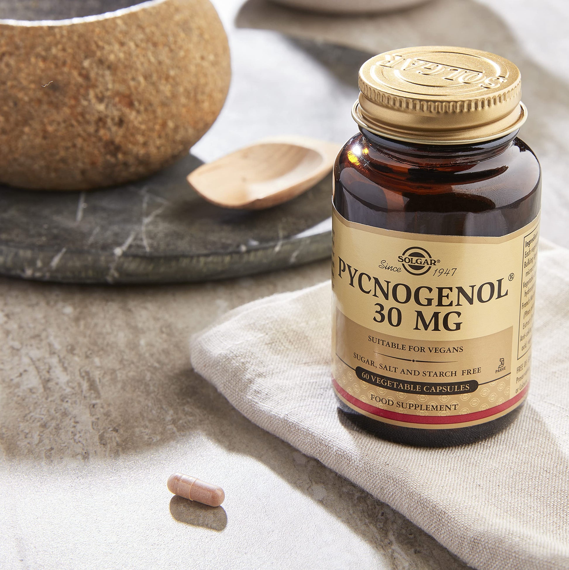 Solgar Pycnogenol Vegetable Capsules, 30 Mg, 30 Count - Medaid International