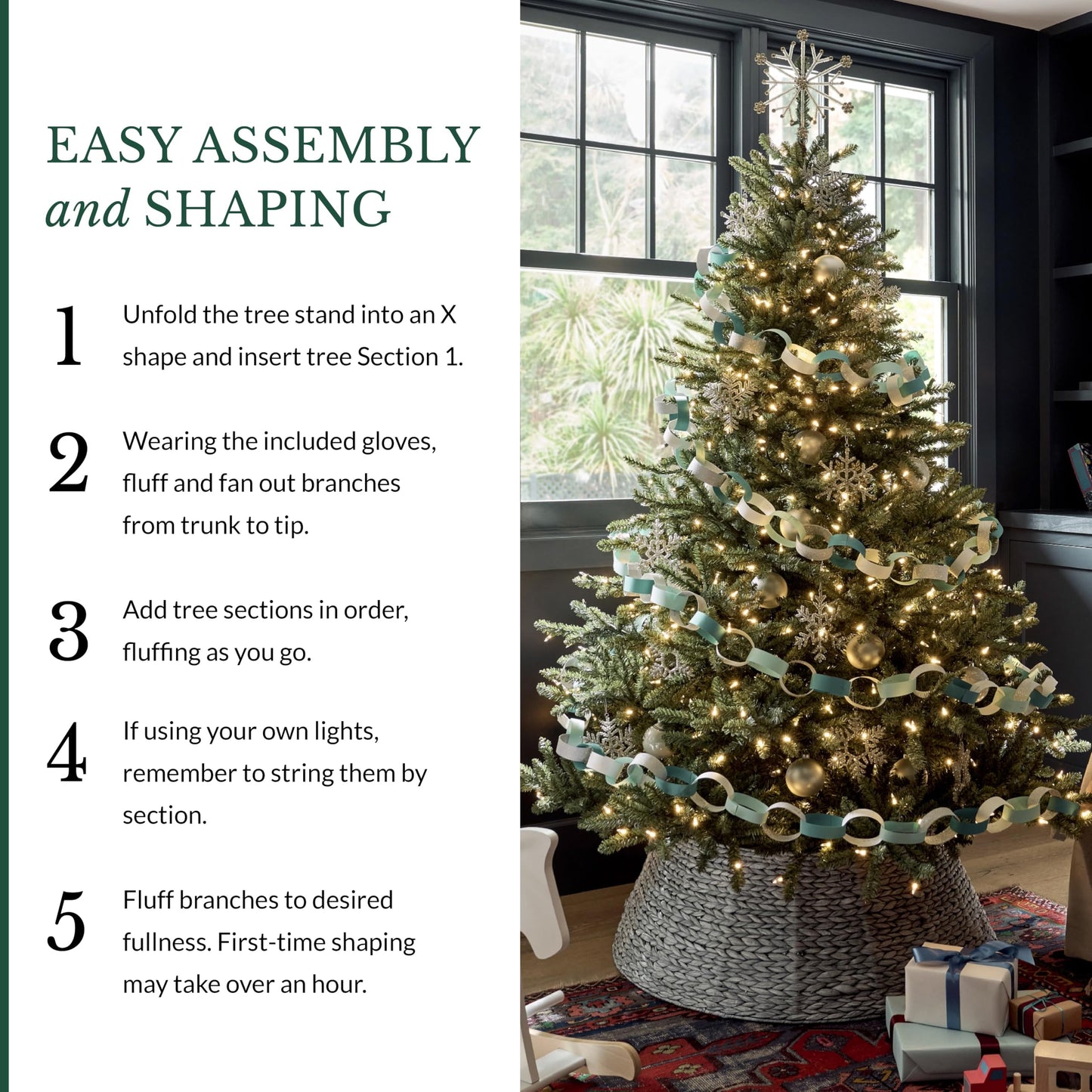 Balsam Hill 7.5 ft Unlit Classic Blue Spruce - Artificial Christmas Tree with 2,960+ Tips, Premium Stand & Easy Assembly for Indoor Holiday Decorating - Medaid International