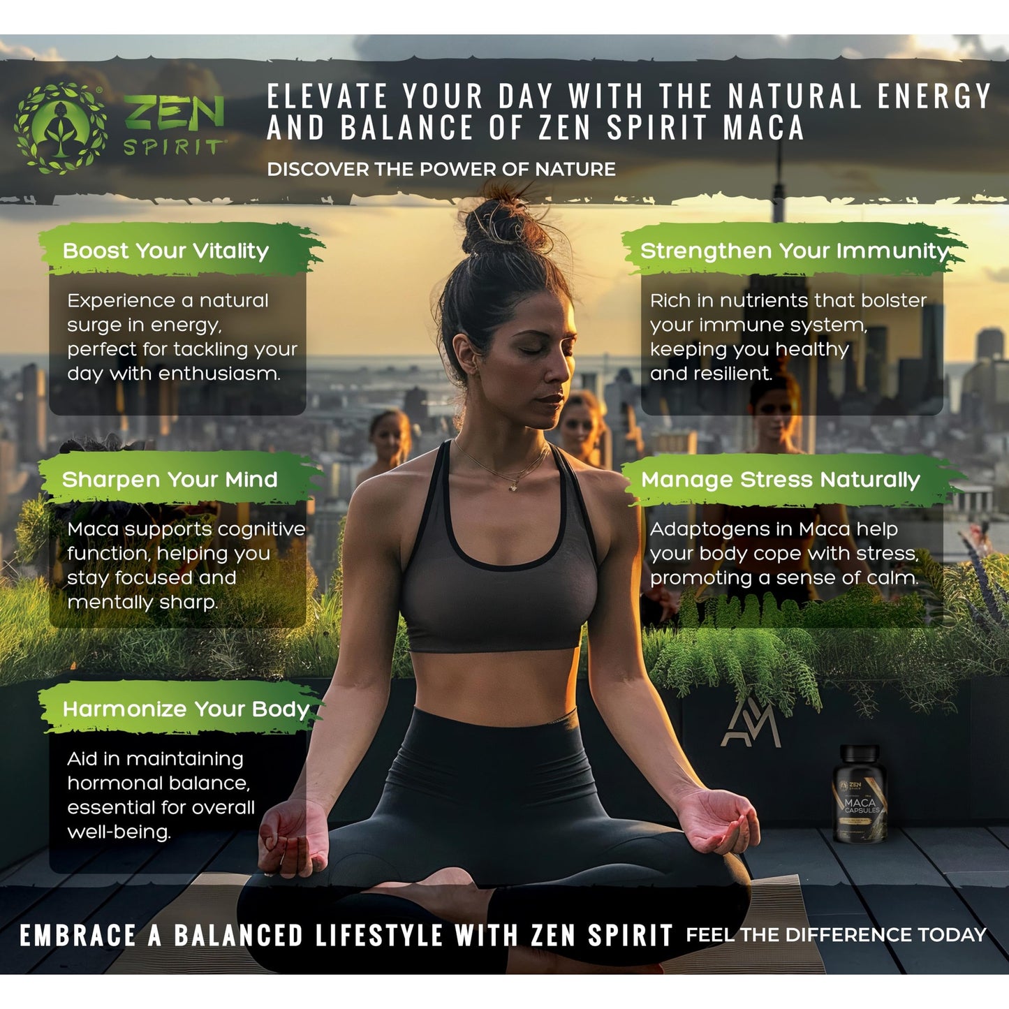 Zen Spirit Maca Root Powder Organic - Peruvian Root Premium Grade Superfood (Raw) - USDA & Vegan Certified - 1 Bag (8oz) - Perfect for Breakfast, Smoothies, Baking & Ice Cream. - Medaid International