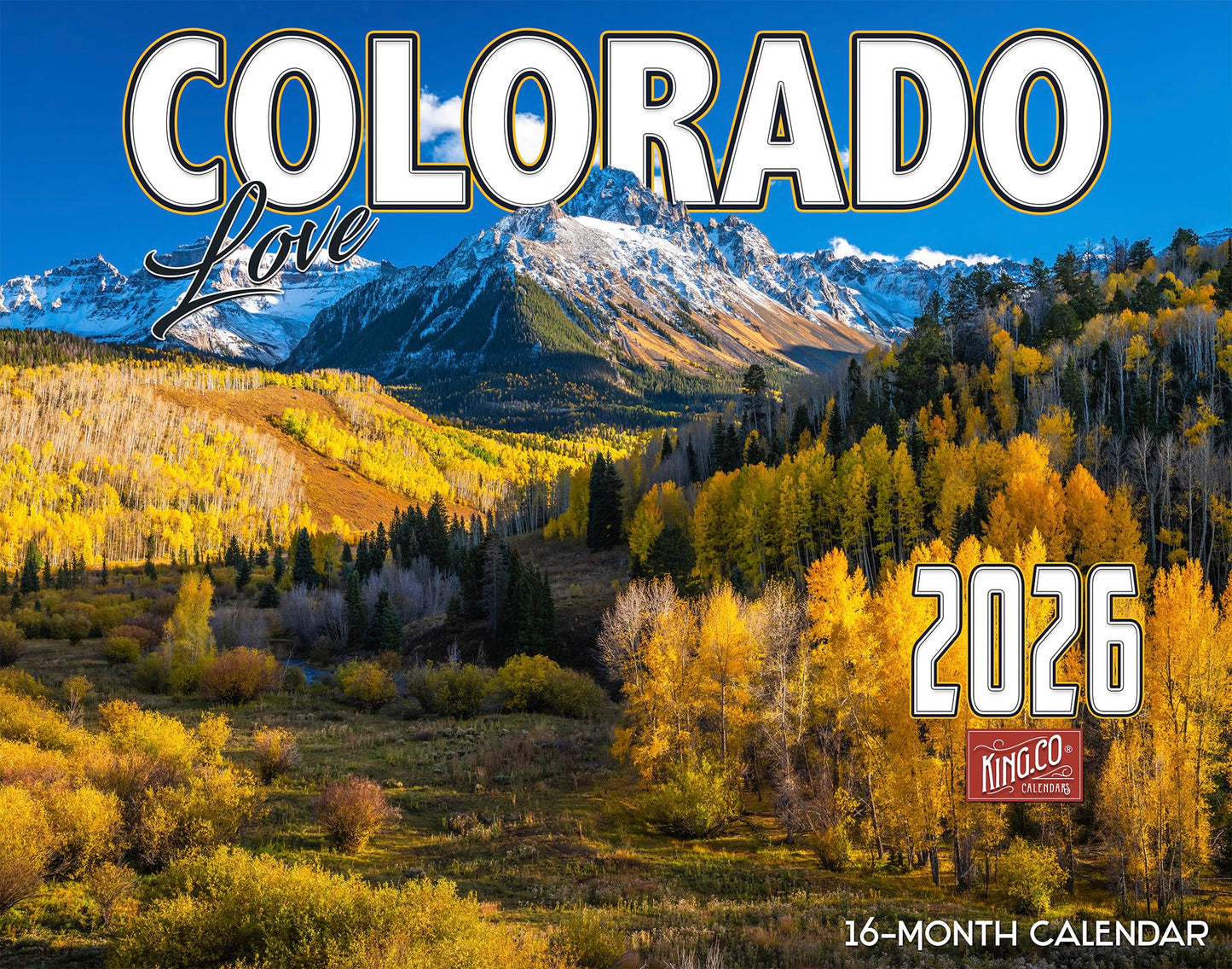 2026 Colorado Scenic Wall Calendar 16-Month X-Large Size 14x22, Majestic Mountains, Alpine Lakes, by The KING Company-Monster Calendars - Medaid International