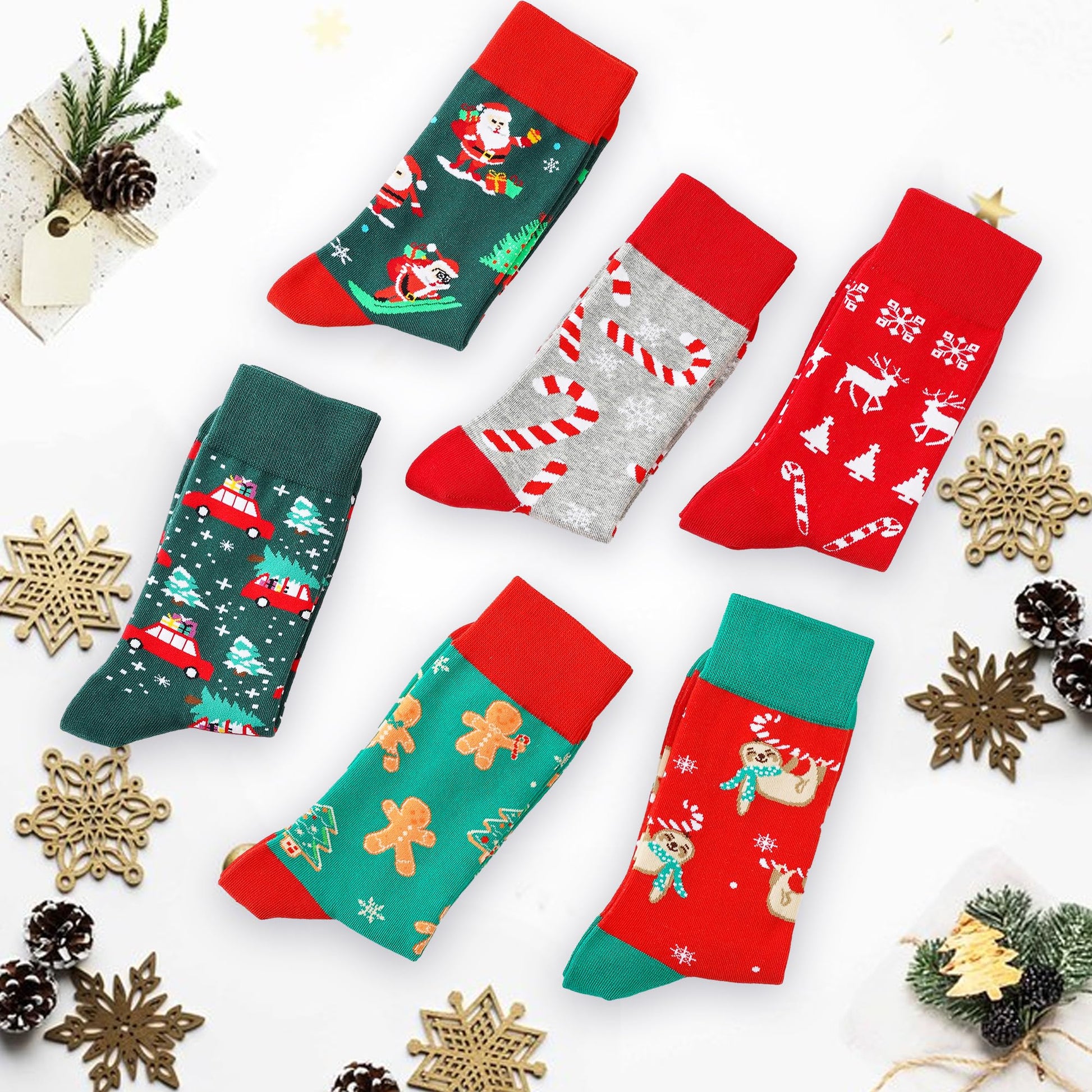 BONANGEL Christmas Socks Women, Funny Novelty Cute Xmas Holiday Crew Socks, Crazy Christmas Gifts for Women Girls - Medaid International