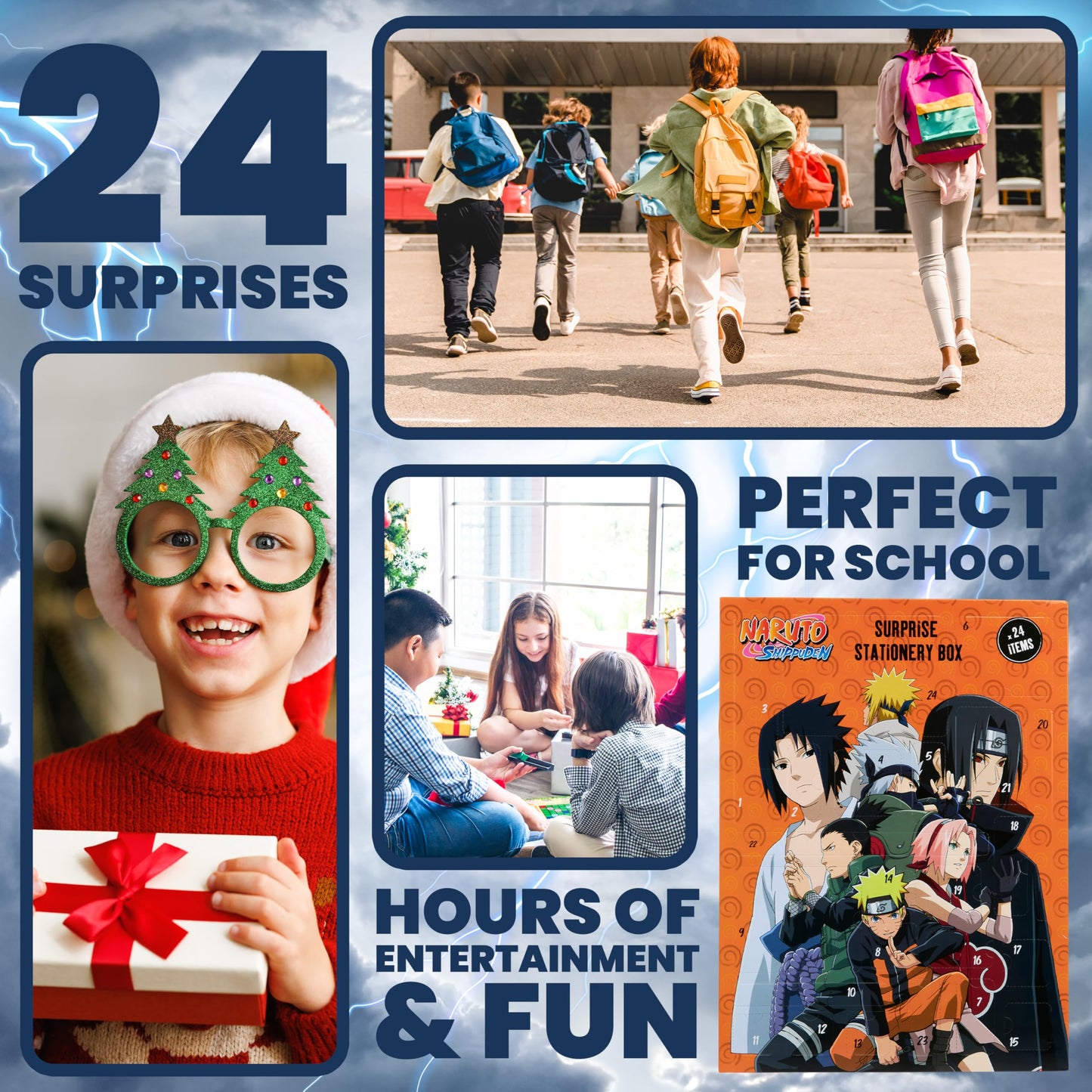 Naruto Advent Calendar 2025 for Kids, Teens, 24 Christmas Countdown Items with Leaf Village Headband, Keychain, Anime, Manga Gifts for Boys - Medaid International