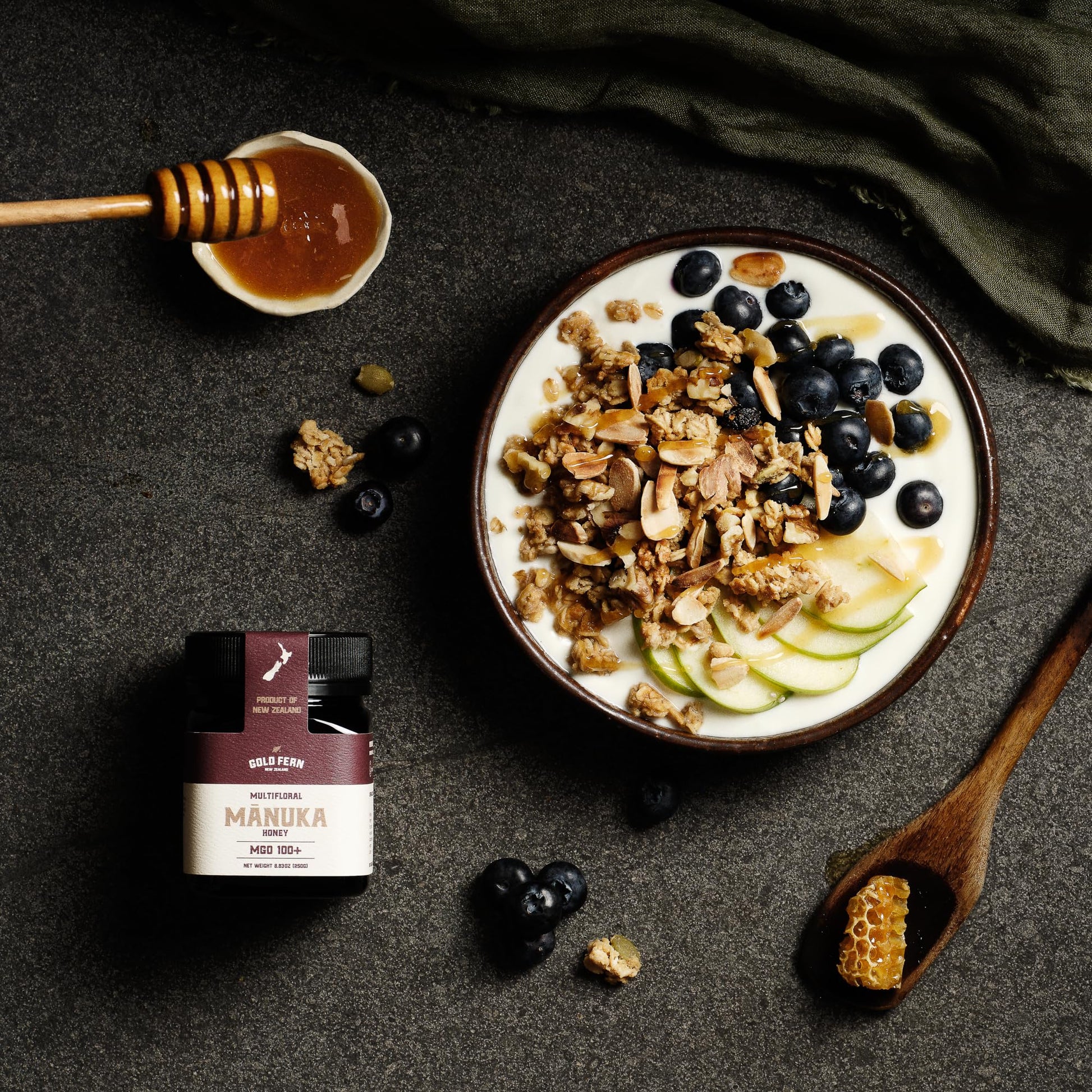 Gold Fern Honey - Raw New Zealand Manuka Honey | 8.8oz MGO 100+ | Pure, Natural, Unpasteurized, and Unfiltered Superfood Honey, Traceable from Hive to Hand. - Medaid International