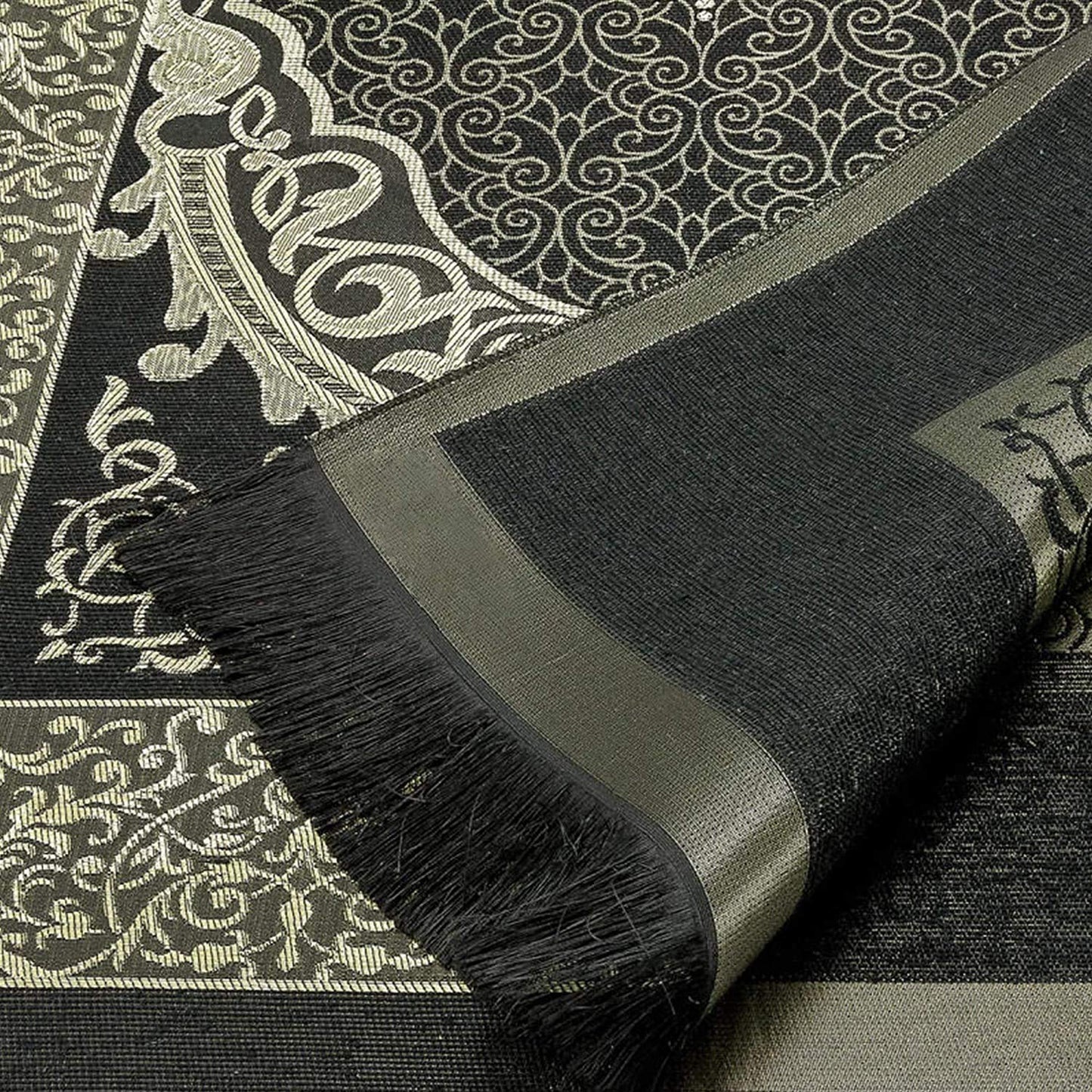 AVANOS Muslim Prayer Rug - Islamic Mat for Muslim Prayers - Great Ramadan for Muslim Men and Women - Portable Prayer Mat Rug - Special Design Turkish Pocket Praying Rug - Easy to Carry (Black) - Medaid International