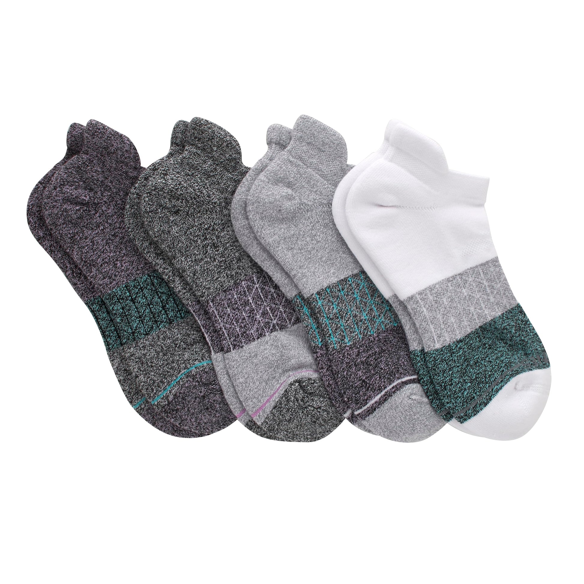 Hanes Women's Cushioned No Show Tab Socks, Absolute Active No Show Socks, Extended Sizes, 4-Pairs - Medaid International
