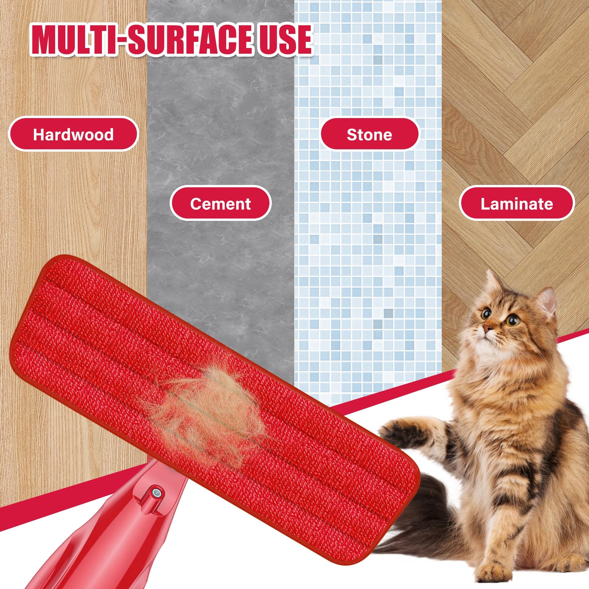 Spray Wet Mops for Hardwood Floor Cleaning: EXEGO Microfiber Dry Dust Spray Mop with 3 Washable Pads fit for Swiffer PowerMop - Wet Jet Mop Flat Floor Mops with Sprayer for Wood Laminate Ceramic Tiles - Medaid International