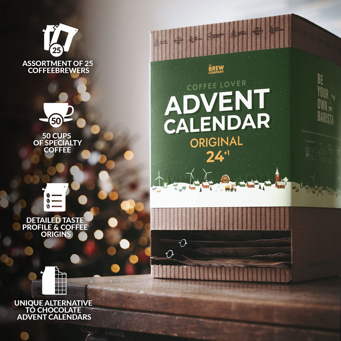 Coffee Advent Calendar 2024 for Men & Women - 25 World's Finest Single Estate Coffees | Christmas Countdown Advent Calendar 2024 for Adult with Unique Coffeebrewers | Coffee Gifts for Men & Women - Medaid International