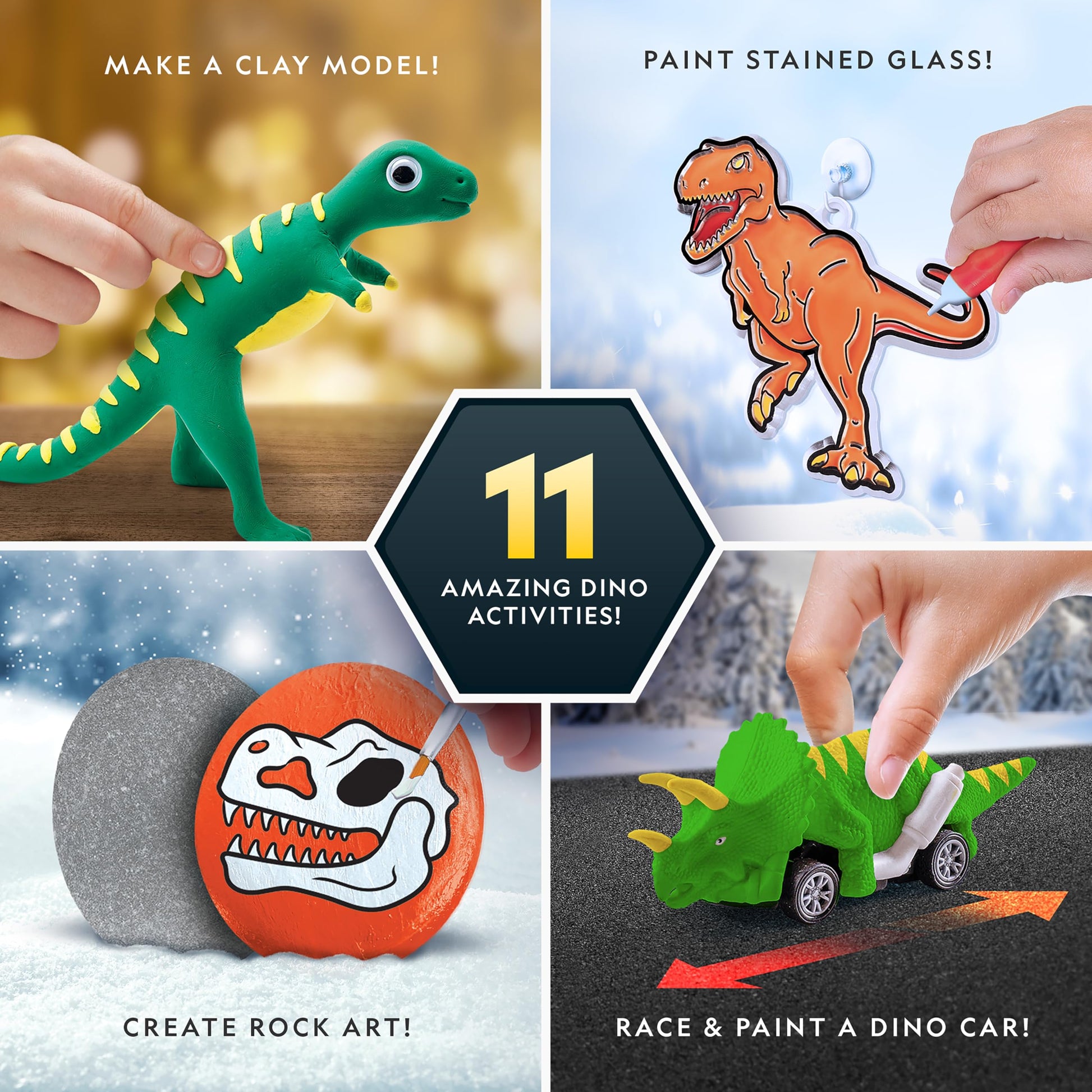 NATIONAL GEOGRAPHIC 2025 Dinosaur Advent Calendar - Christmas Countdown Calendar with 24 Dino Activities & Figures, Paint A Dinosaur Racer, Create a Clay T. Rex, Excavate a Dino Tooth Replica & More - Medaid International