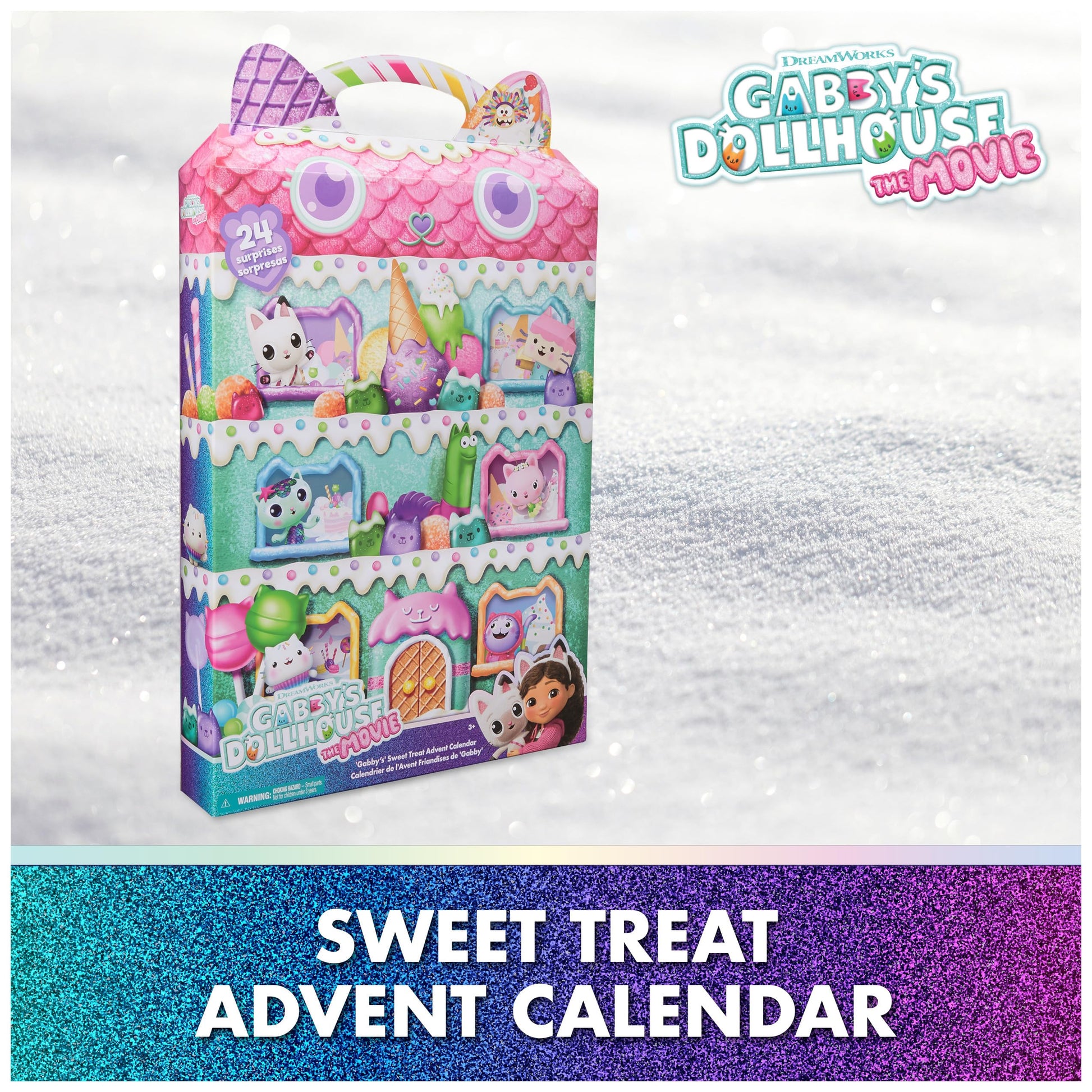 Gabby's Dollhouse: The Film Advent Calendar 2025 Cute Winter Surprise, 24 Surprise Toys with Gabby Figure, Cat Friends & Accessories, for Children from 3 Years - Medaid International