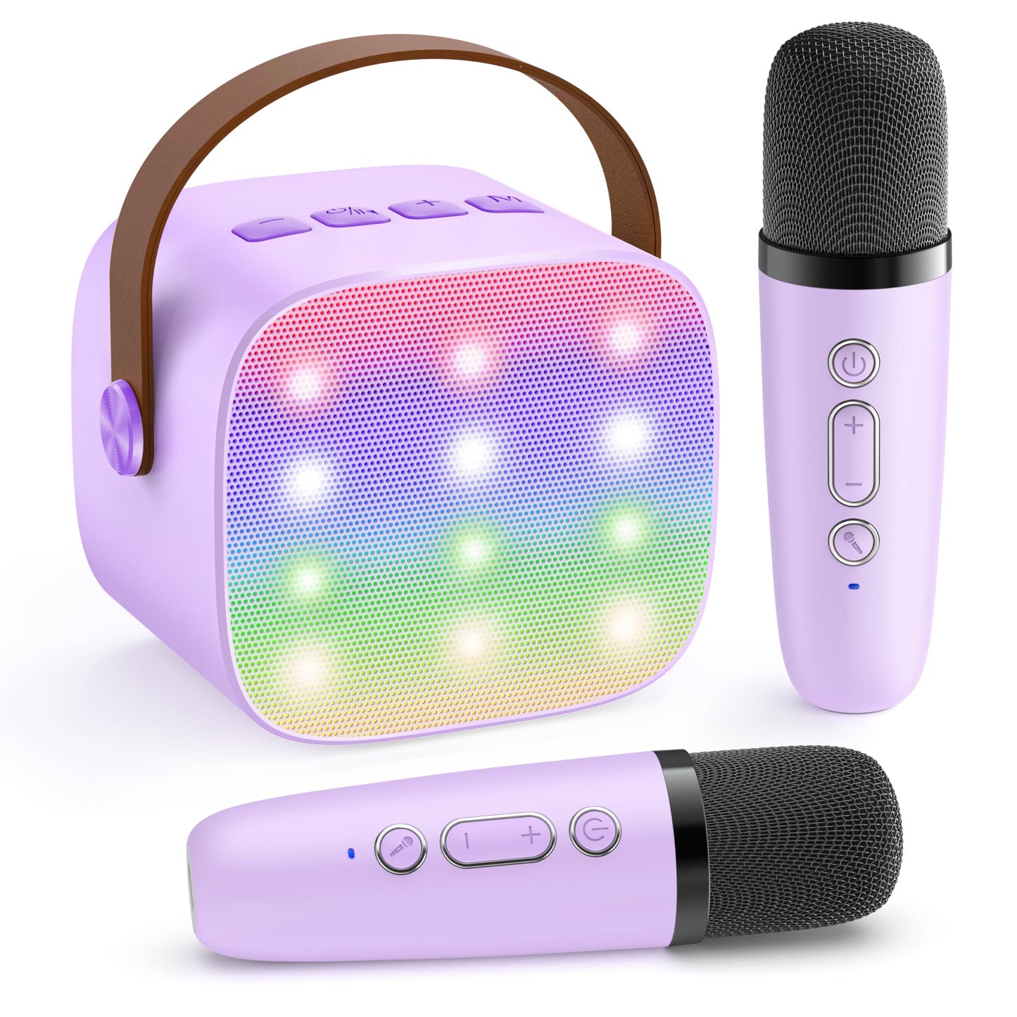 YLL Mini Karaoke Machine with 2 Wireless Microphones, TOP Kids Gifts for Girls Ages 3, 4, 5, 6, 7, 8, 9, 10, 11, 12 +Years Old, 4-12th Christmas Birthday Toy Gift for Girls Boys Party (Purple) - Medaid International