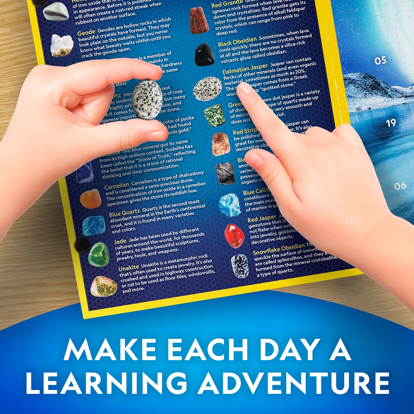 NATIONAL GEOGRAPHIC Gemstone Advent Calendar - 2025 Christmas Countdown Calendar for Kids with 24 Gems to Open Each Day, Complete Rock Collection with Mini Gemstone Dig Kit - Medaid International