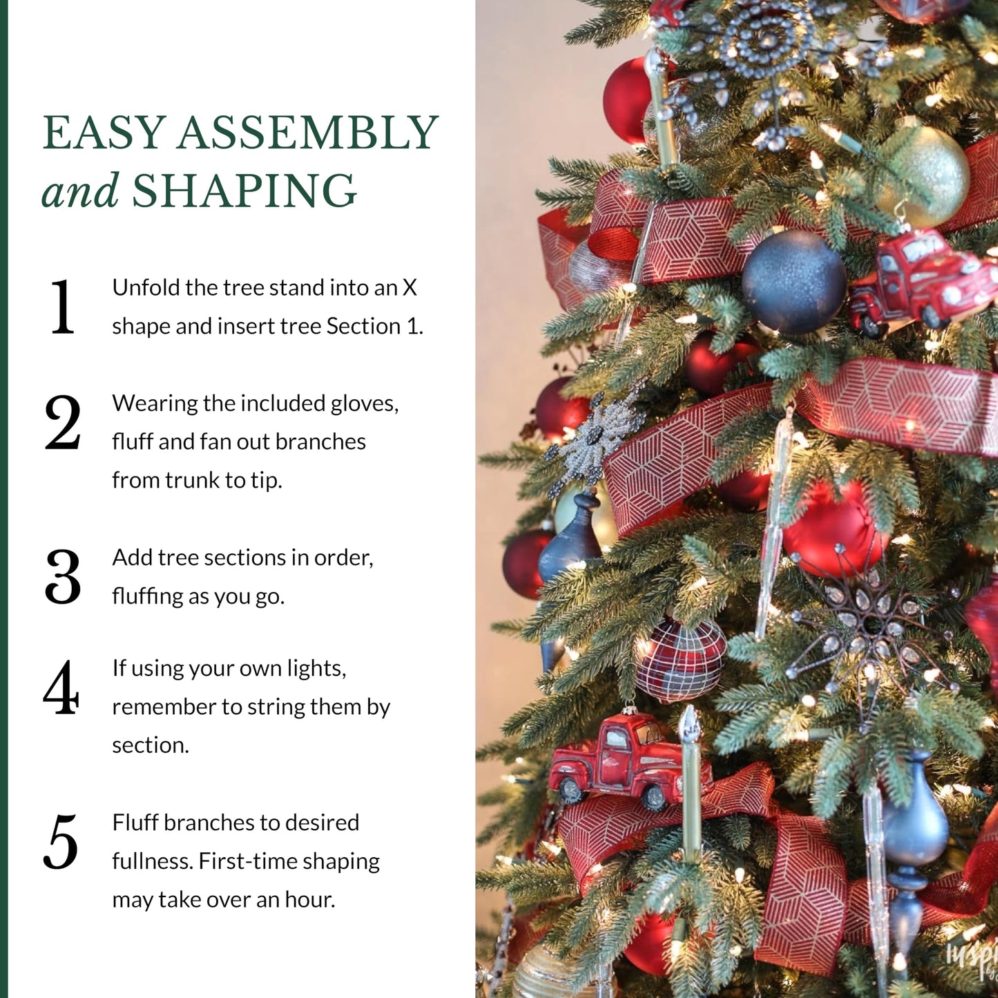 Balsam Hill Stratford Spruce - Slim Artificial Christmas Tree with True Needle Foliage & Premium Stand for Small Spaces, Unlit, 6ft 6in - Medaid International