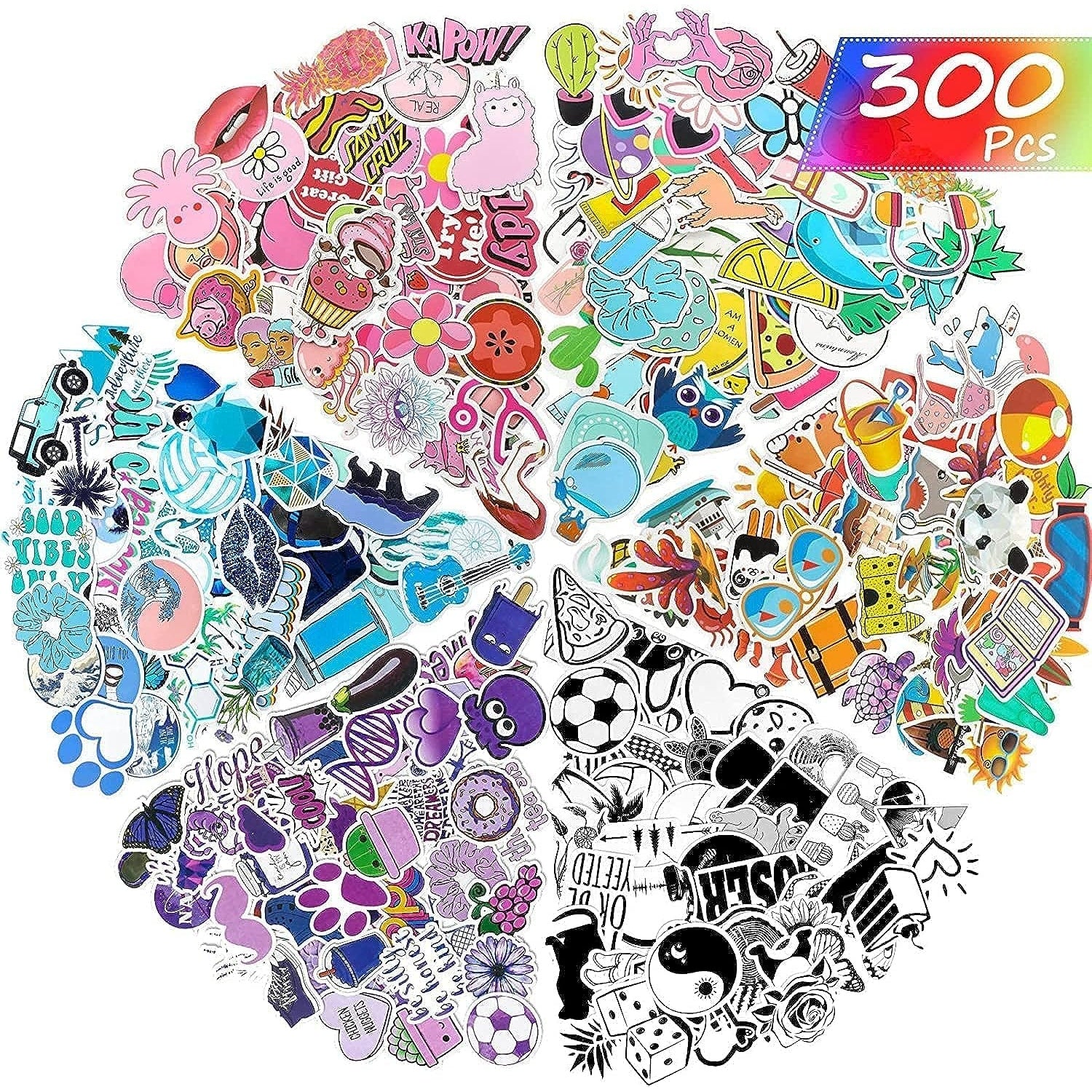 Mumoo Bear 300 Pieces Mixed Stickers for Water Bottles, Vinyl Waterproof Laptop Stickers Aesthetic Cute Colorful Stickers Laptop Luggage Skateboard Computer Stickers for Teens Girls Kids Boys - Medaid - Lebanon