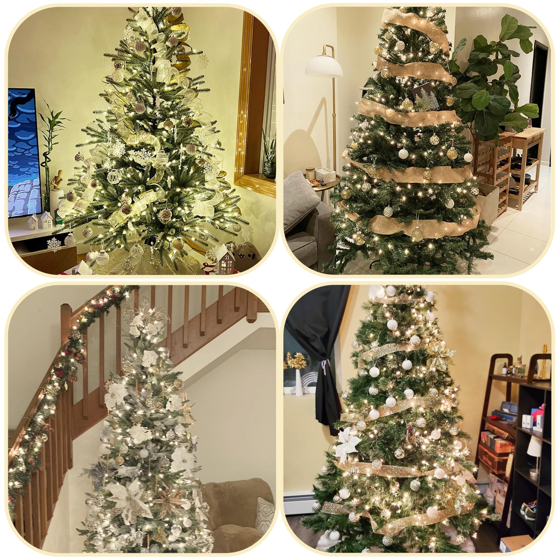 30PCS Christmas Balls Ornaments,60MM Gold&White Painted Shatterproof Festive Wedding Hanging Ornaments Christmas Tree Decoration - Medaid International