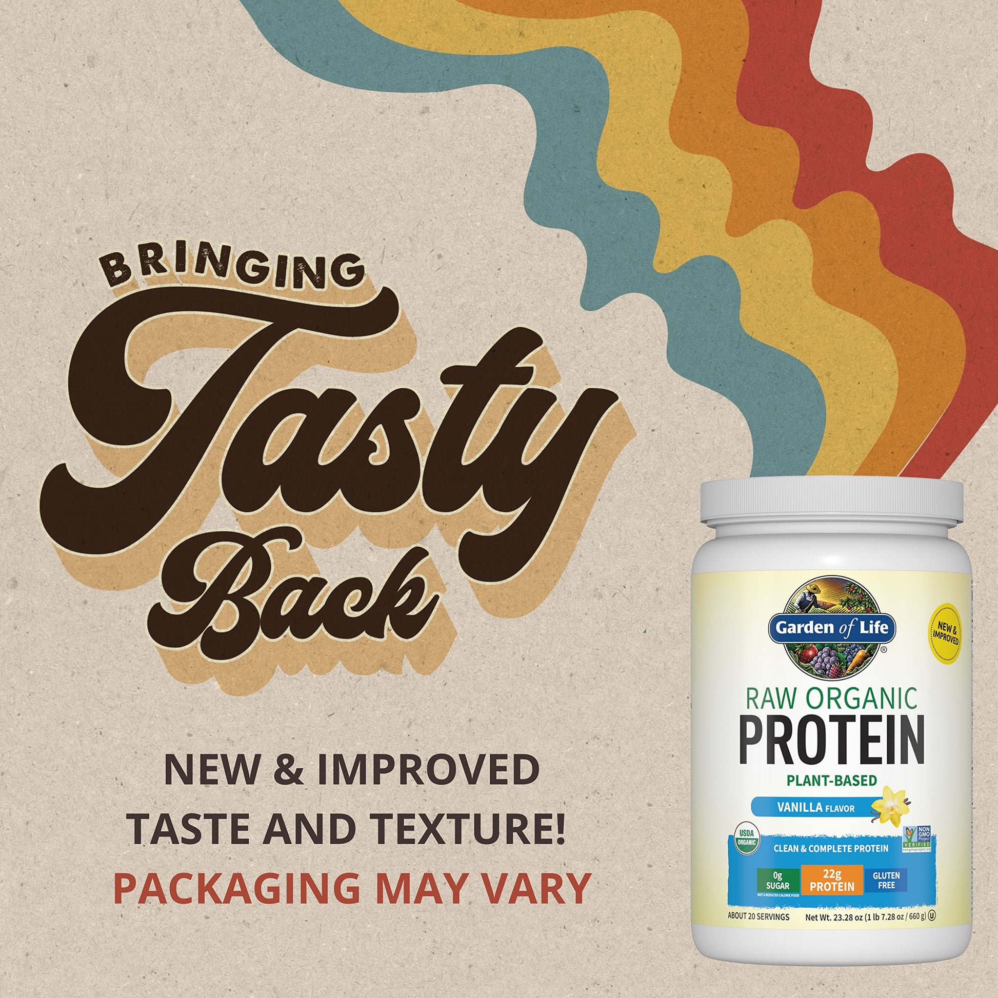 Garden of Life Protein Powder, Vegan Protein Powder, BCAA, Probiotics & Digestive Enzymes, Gluten & Lactose Free, Vanilla, 1.5 LB - Medaid International