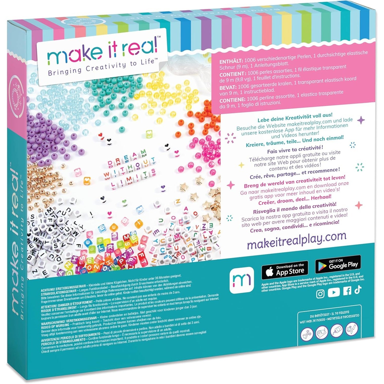 Alphabet Bead Bracelet Set - 1008pc DIY Jewelry Kit - Medaid International