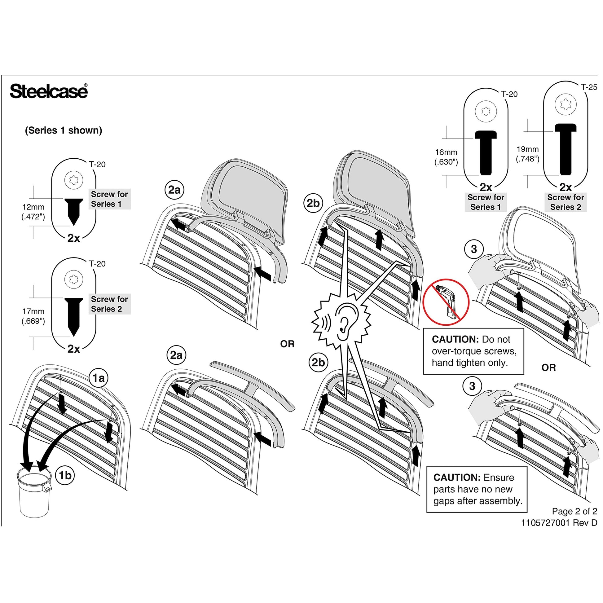 Steelcase Series 1 Headrest ONLY, Graphite Frame with 3D Microknit Fabric (Graphite) - Medaid International