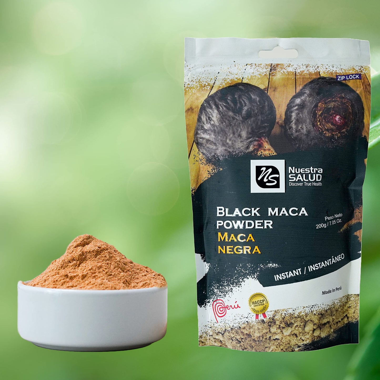 Generic Black Maca Root Powder Value Pack (400g) Unleashed The Power of Peruvian Black Maca Gelatinized Raiz de Maca Negra en Polvo - Medaid International