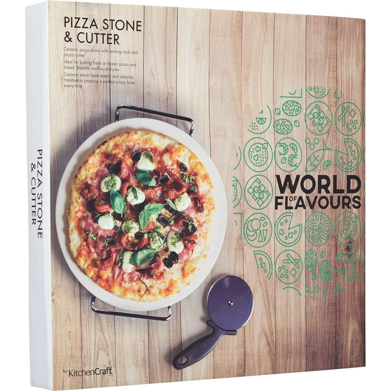 World of Flavours Italian Pizza Stone Set - Medaid International
