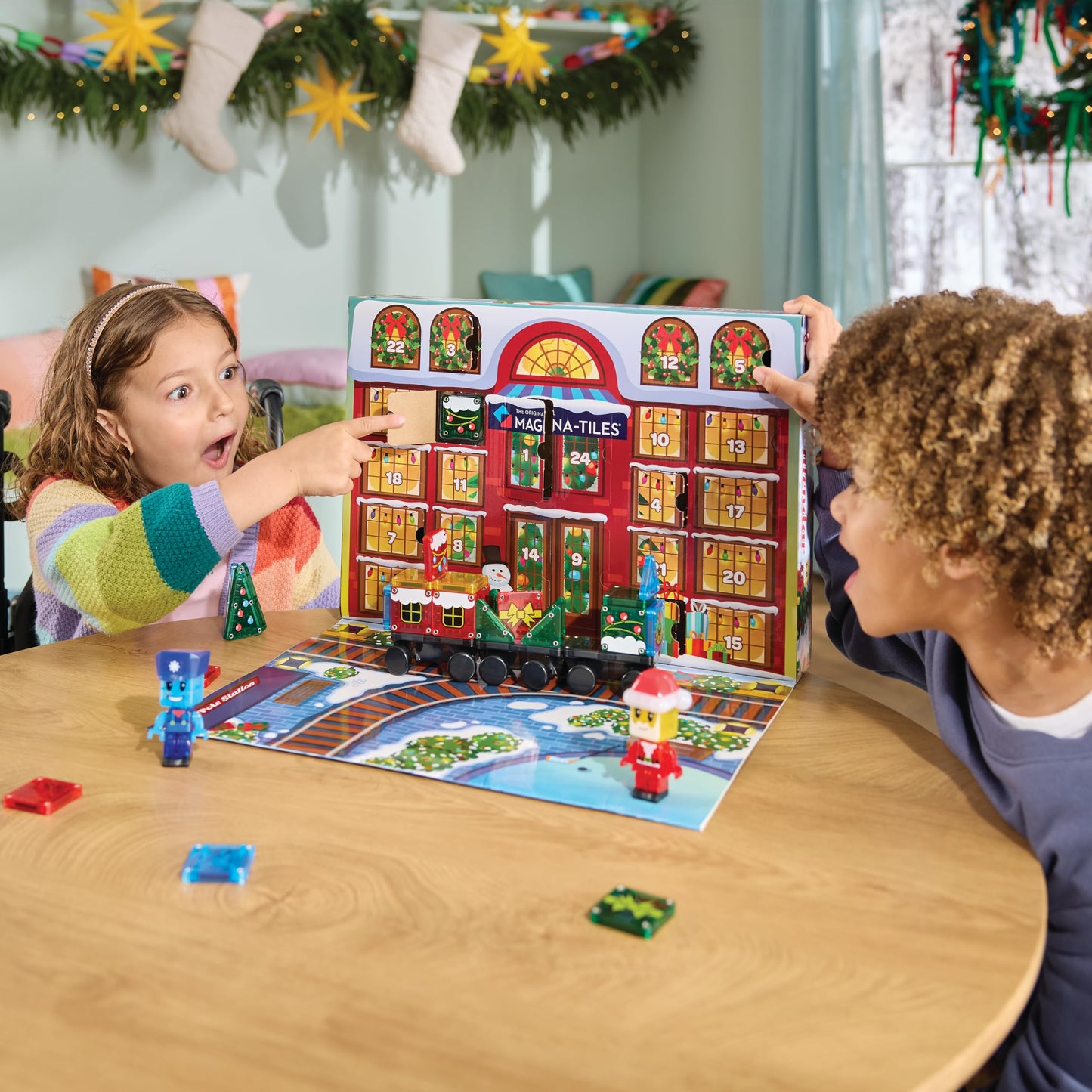 MAGNA-TILES microMAGS Advent Calendar 34-Piece Magnetic Construction Set, The Original Magnetic Building Brand - Medaid International