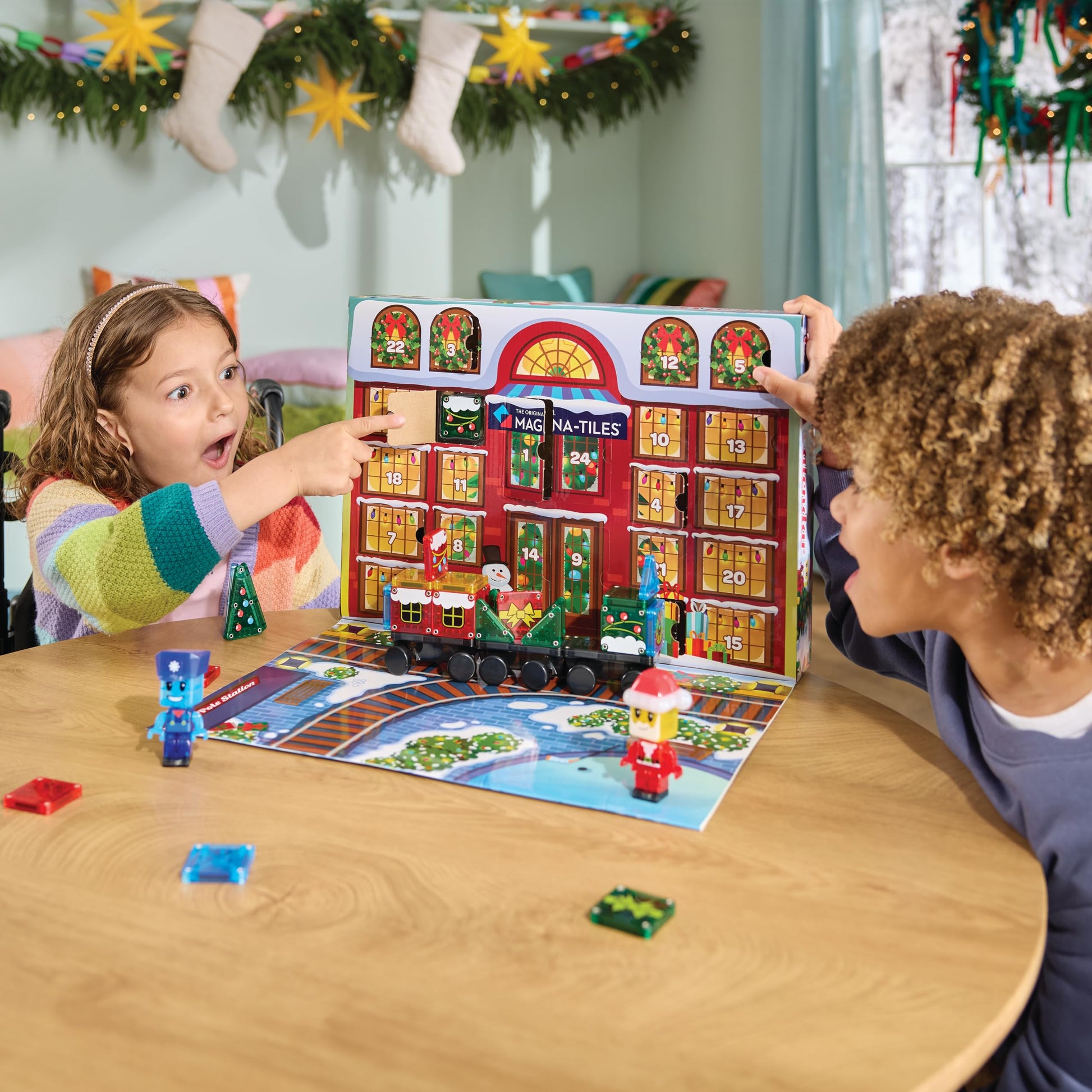 MAGNA-TILES microMAGS Advent Calendar 34-Piece Magnetic Construction Set, The Original Magnetic Building Brand - Medaid International