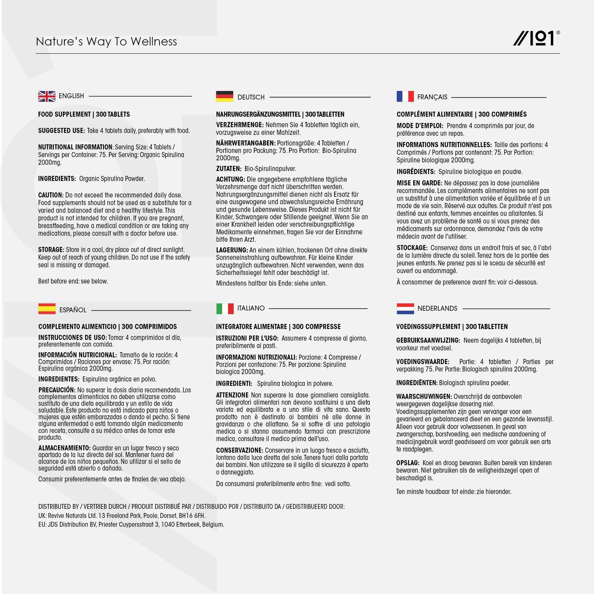 ALPHA01 Organic Spirulina Tablets – 1,000mg per Serving – Pure Formula with No Additives – Certified Organic, Non GMO, Gluten Free, Halal – 300 Vegan Tablets - Medaid International