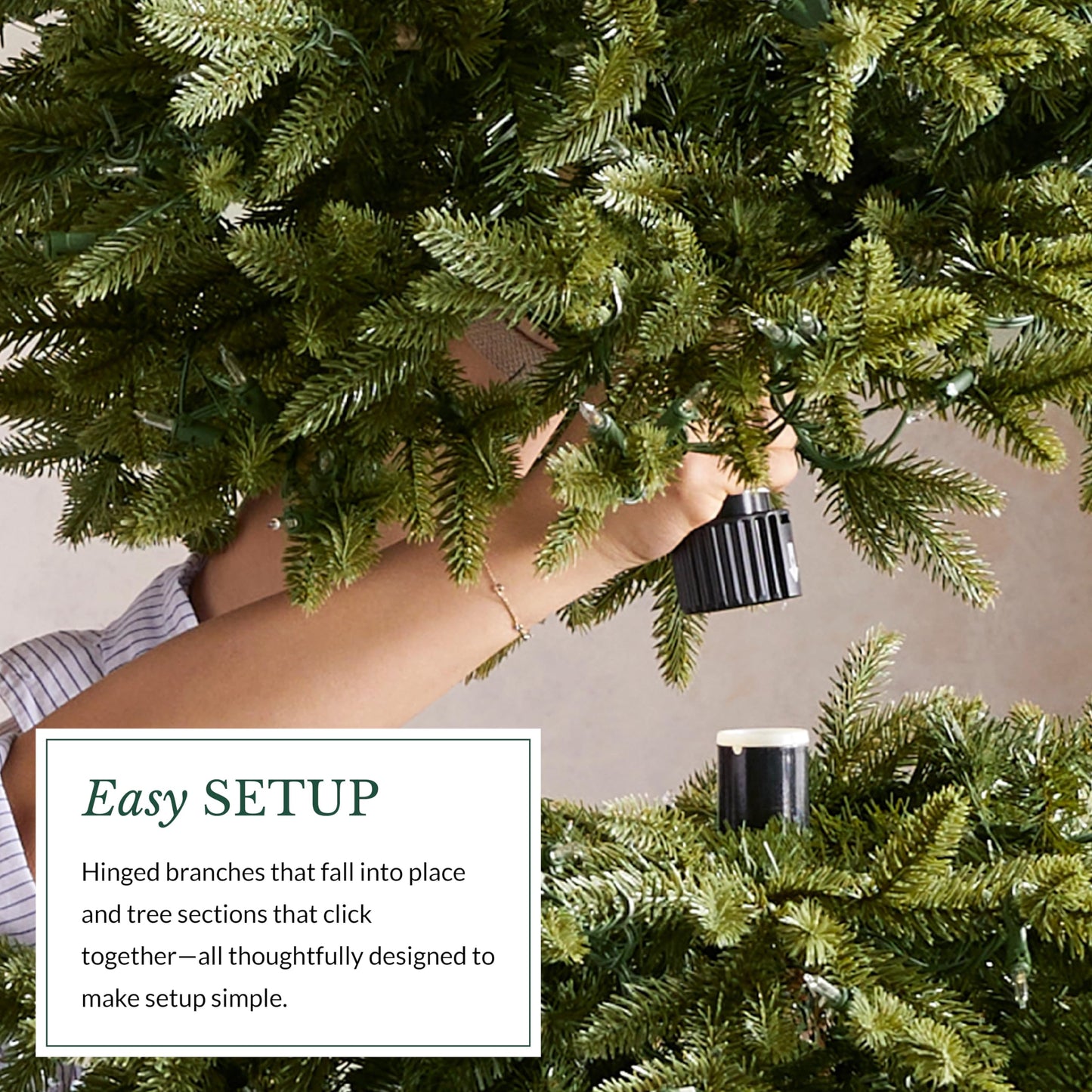 Balsam Hill 7.5 ft Unlit Classic Blue Spruce - Artificial Christmas Tree with 2,960+ Tips, Premium Stand & Easy Assembly for Indoor Holiday Decorating - Medaid International