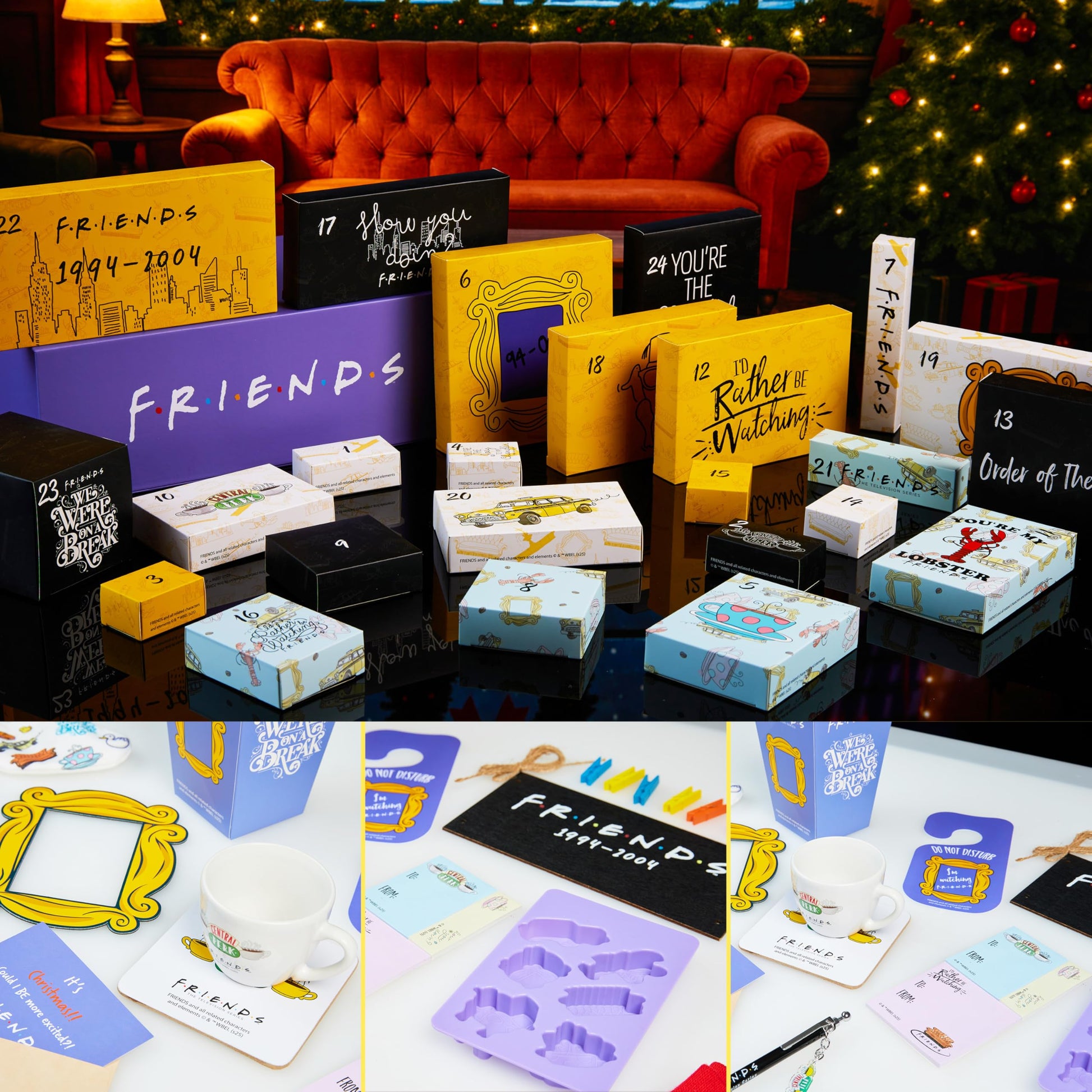 Get Trend Friends Advent Calendar 2025 for Women, Men with Espresso Mug Socks Key Ring Countdown Calendar Christmas Holiday Surprises Gifts for Adults - Medaid International